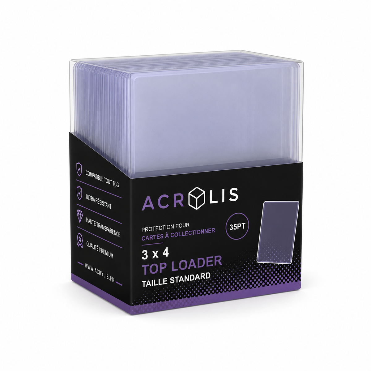 Protège-cartes rigides Acrylis — lot de 25